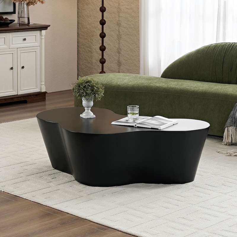 GDFStudio - Mid-Century Fiberglass 50" Unique-Shape Coffee Table (No Assembly)