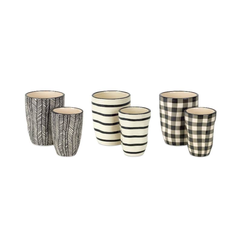 Wavy Patterned Planter or Vase (Set of 6)