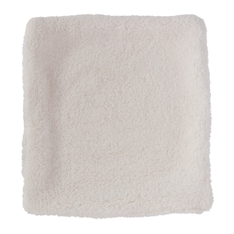 Cozy Sherpa Throw Pillow Cover - Snow