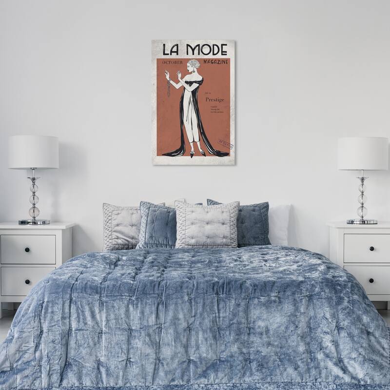 Wynwood Studio Fashion and Glam La Mode Poster Brown and French Country Wall Art Canvas Print - 36 x 24