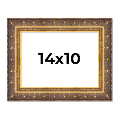14x10 Frame Gold Real Wood Picture Frame