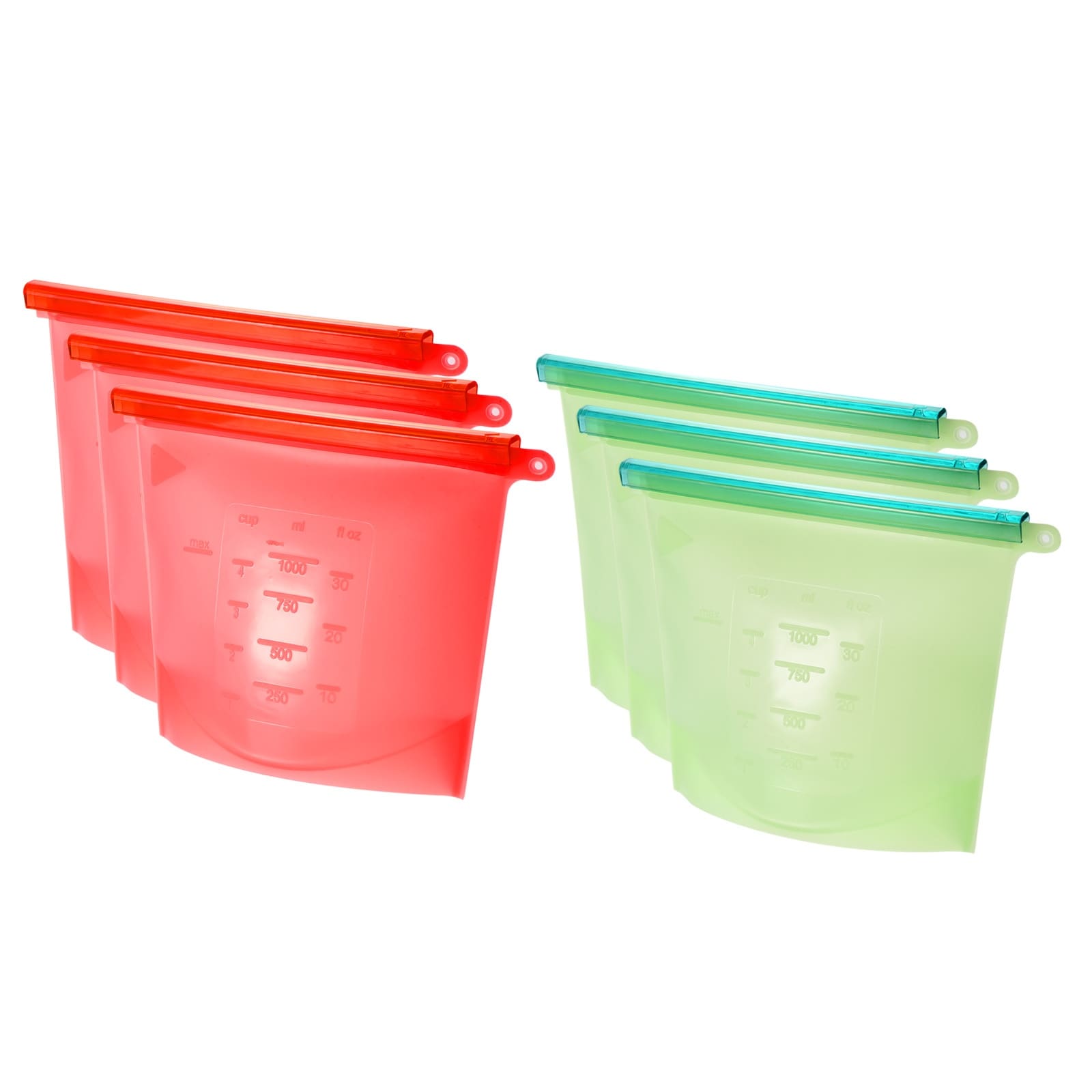 Basicwise 7 oz. Assorted Colors 2-Red, 2-Green, 2-Blue Freezer