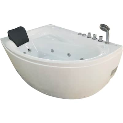 Eago 59" Acrylic Whirlpool Bathtub for Alcove Installations with
