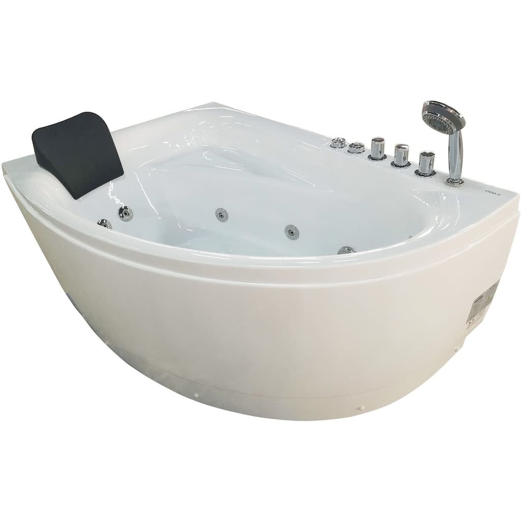 Eago 59" Acrylic Whirlpool Bathtub for Alcove Installations with