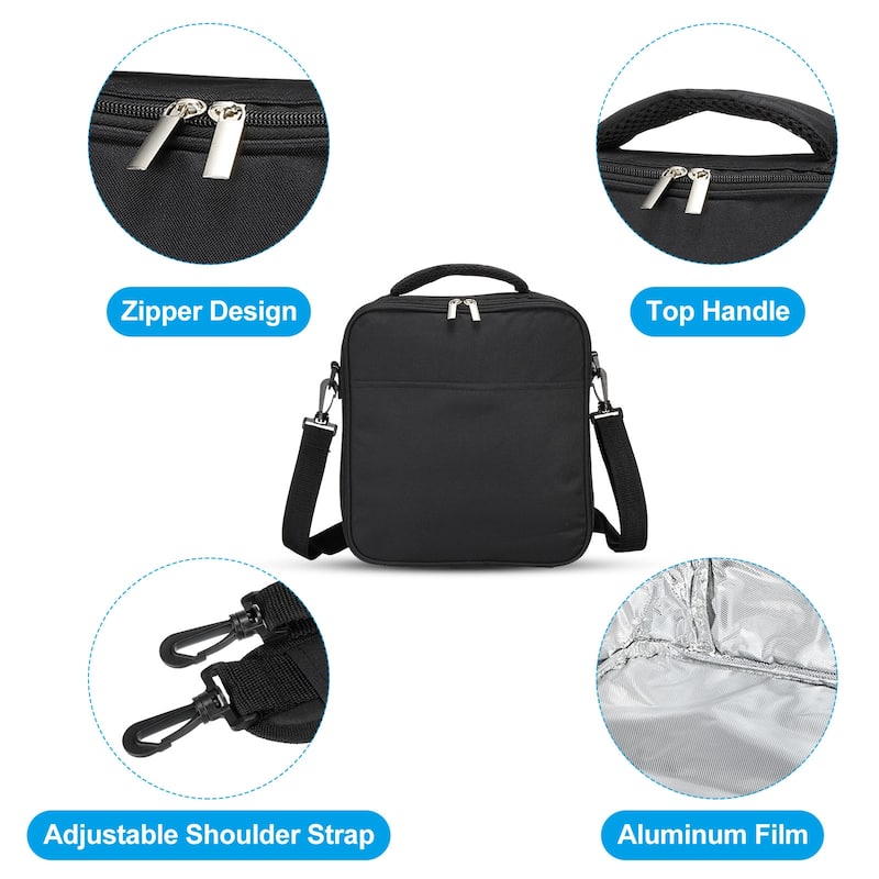 Insulated Lunch Bag, Lunch Tote Bag, 10.63"x3.15"x9.84"