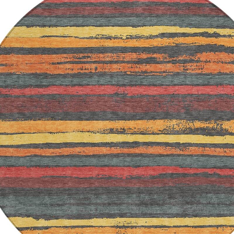 HomeRoots Striped Transitional Rectangle Outdoor Rug