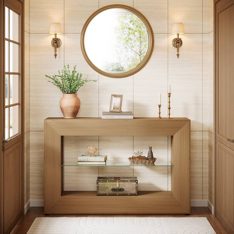 55-Inch Farmhouse Console Table 3-Tier Sofa Table for Entryway