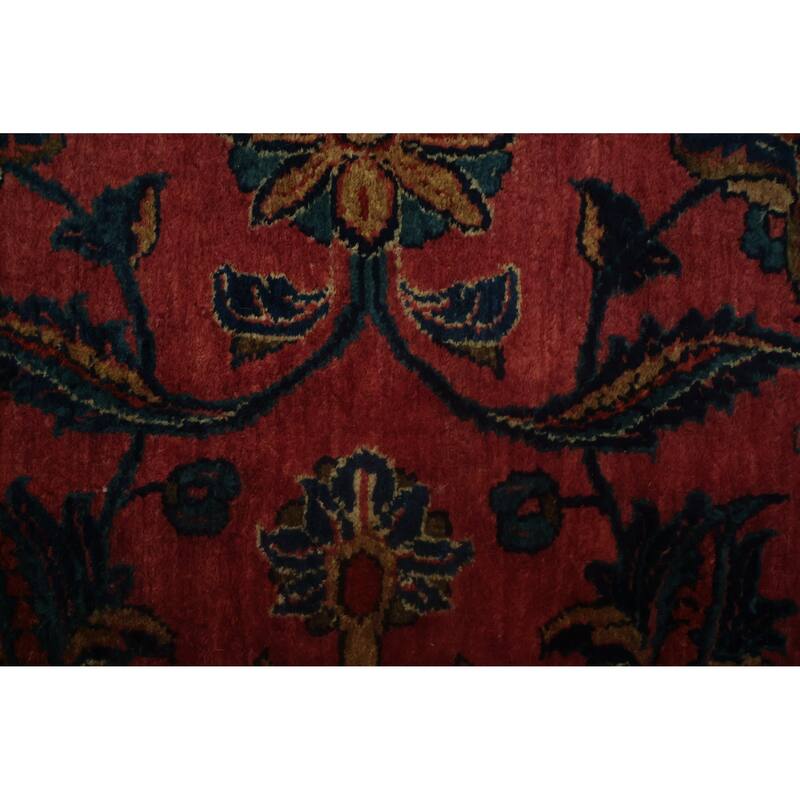 Hand Knotted Oriental 100% Wool Carpet Traditional Floral Pink Bidjar Area Rug - 9' 11'' X 7' 9''