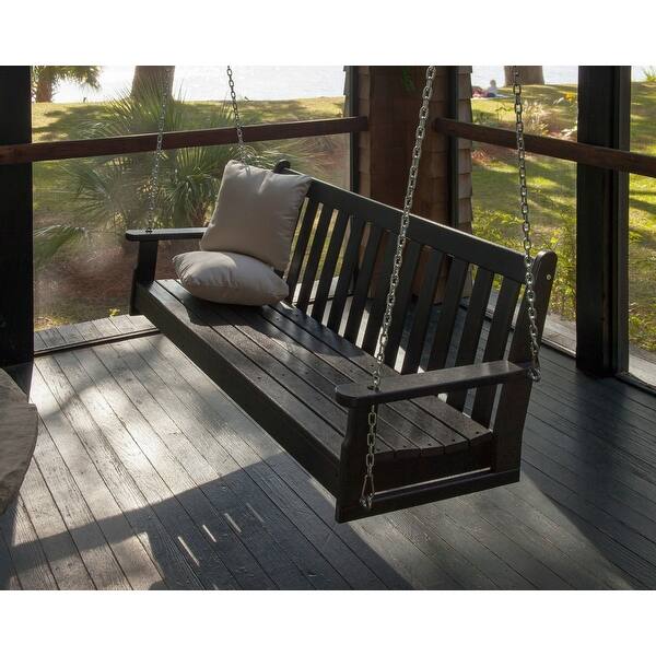 POLYWOOD Vineyard 60-inch Outdoor Swing - Black