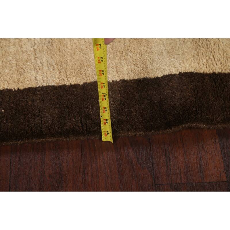 Hand Knotted Oriental 100% Wool Carpet Modern Contemporary Beige & Ivories Gabbeh Area Rug - 4' 9'' X 3' 4''