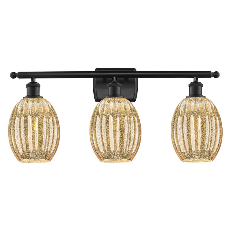 Innovations Lighting Endless Possibilities Ballston - Preston - 3 Light 26" Bulb Shade Bath Vanity Light - Mercury/Matte Black