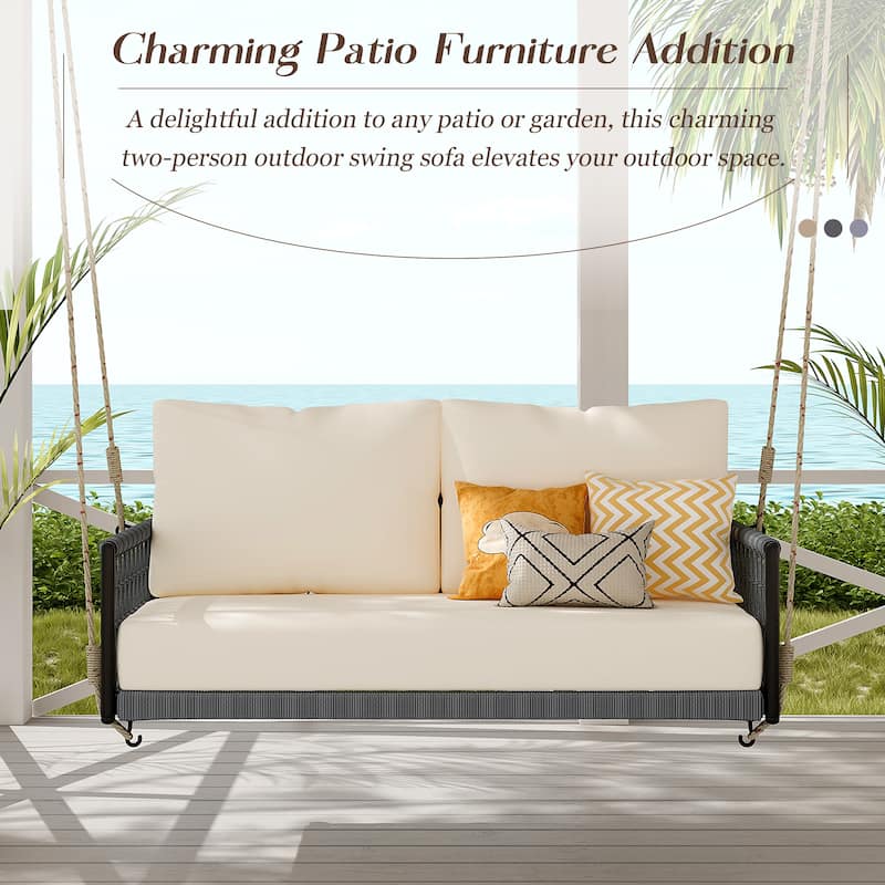 Woven Rope Outdoor Swing Sofa for 2