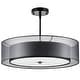 preview thumbnail 19 of 71, 3-Light 20"W Drum Fabric Semi Flush Mount Pendant Chandelier