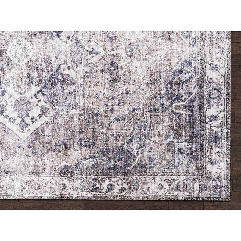 Abani Paloma PAL250A Vintage Brown and Grey Distressed Area Rug