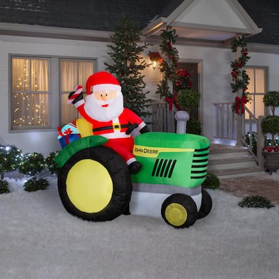 Airblown-John Deere Tractor w/Santa Scene-John Deere