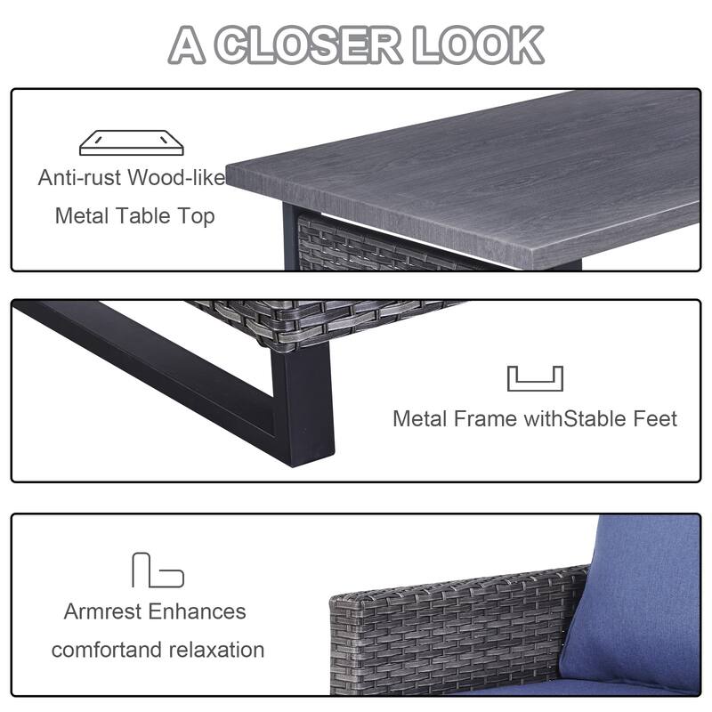Gymojoy Sectional Sofa High Back Patio Sofa