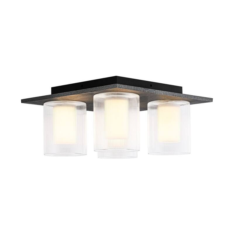 Scandinavian 4-Light Glass Dimmable LED Semi Flush Mount 13.8in