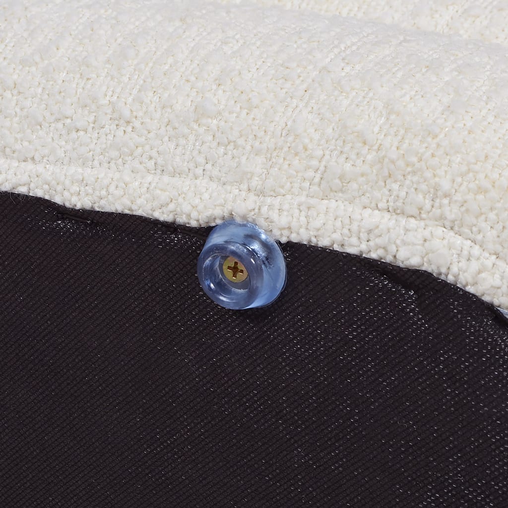 Oval Upholstered End of Bed Bench, Multifunctional Tufted Storage Bench, Shoe Bench with Hidden Storage Compartment