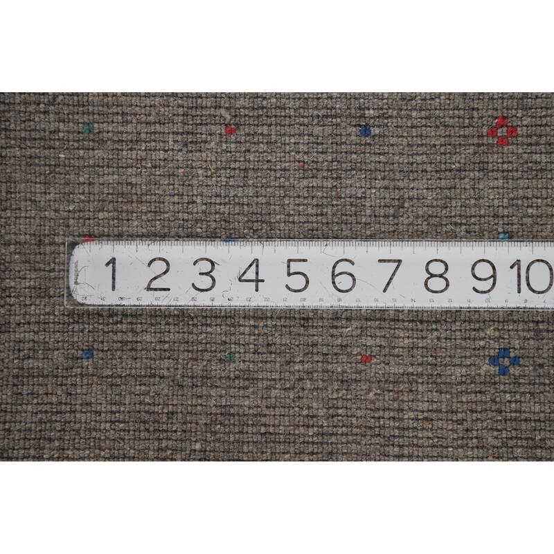 Hand Knotted Oriental 100% Wool Carpet Tribal Tribal Greys & Charcoal Gabbeh Area Rug - 10' 1'' X 8' 3''