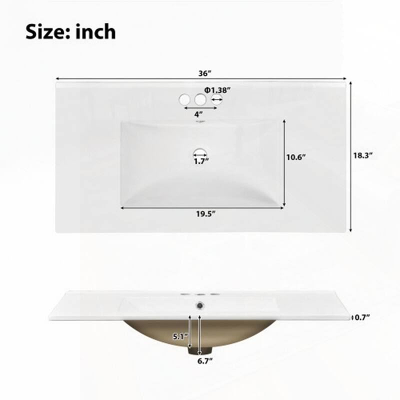 Bathroom Vanity with Ceramic Sink Combo
