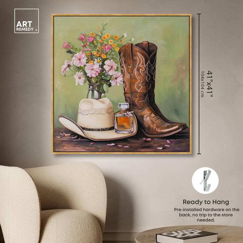 Spring Green Cowboy Necessities Canvas by Art Remedy