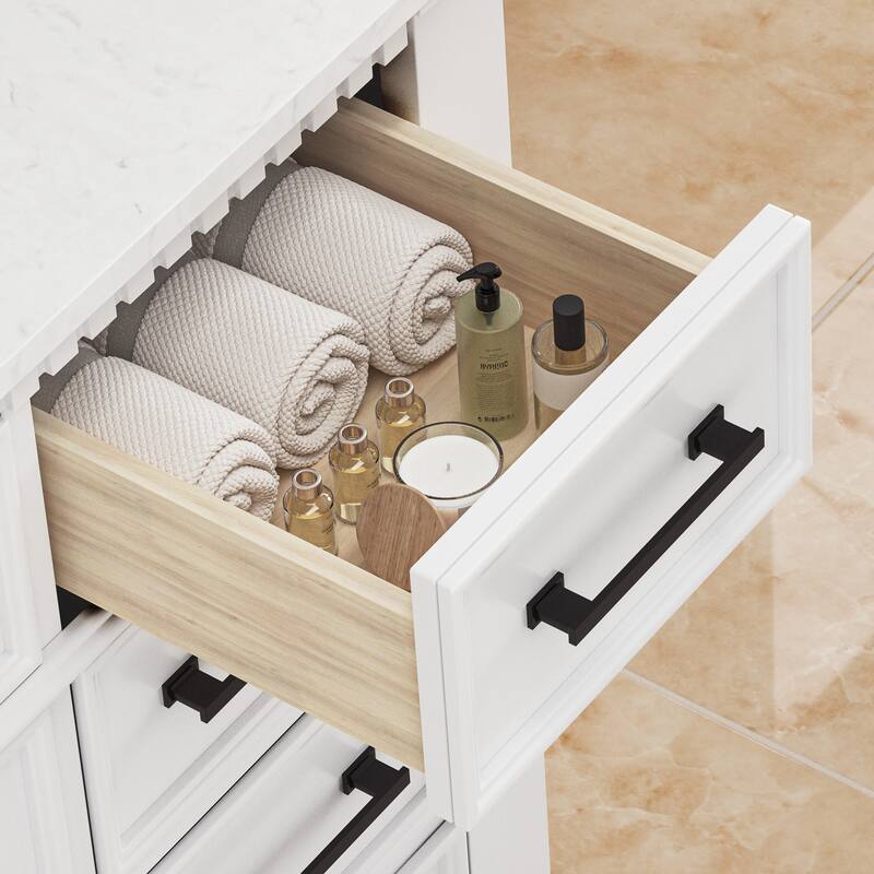 36 Inch Bathroom Vanity with Sink, Soft-Close Sliding Drawers & Cabinet, Bathroom Vanity Cabinet Set in White