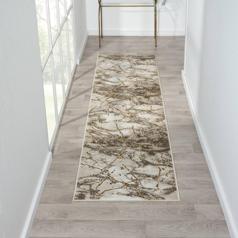 Luxe Weavers Marble Abstract Living Room Rug, Stain-Resistant Carpet