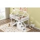 preview thumbnail 18 of 26, Twin over Twin House Loft Kids Bed with Slide & Storage Staircase, Natural