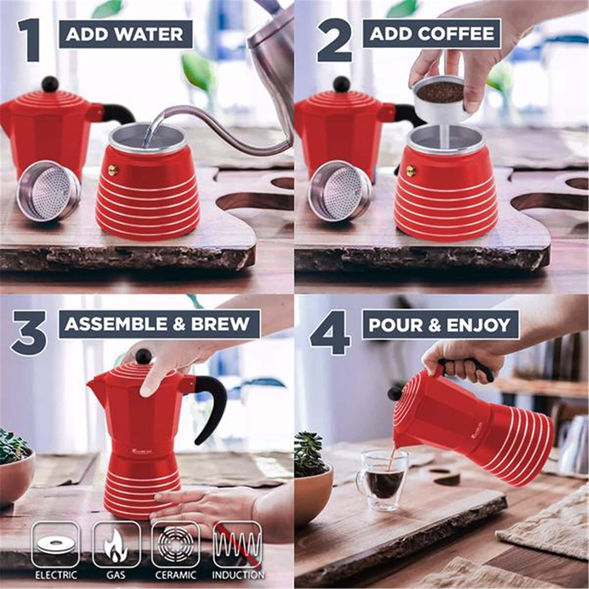Mini 2-Cup Moka Pot Espresso Coffee Maker - On Sale - Bed Bath & Beyond -  37998273