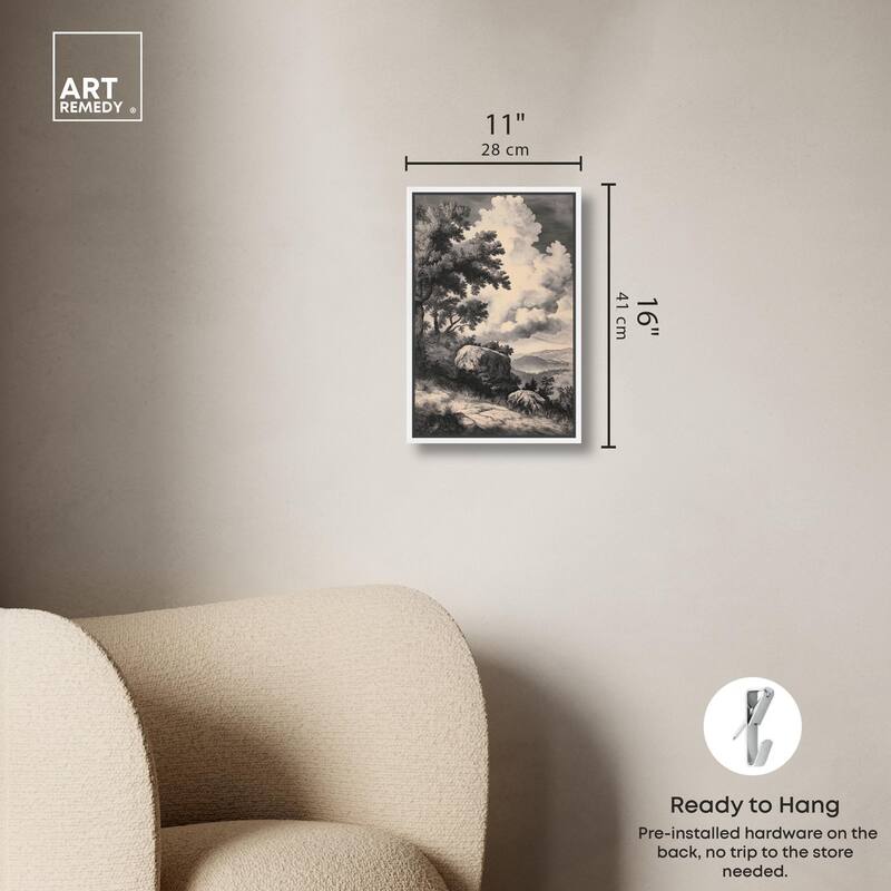 Chiaroscuro Cliffs Canvas by Art Remedy