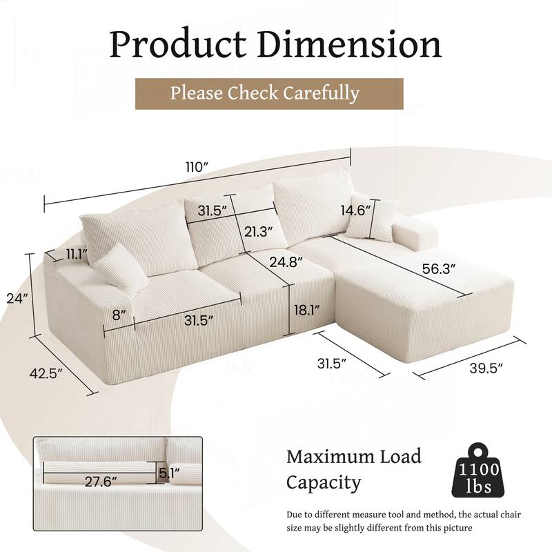 Comfortable L-Shaped Sectional Sofa with Advanced Features for Living Room