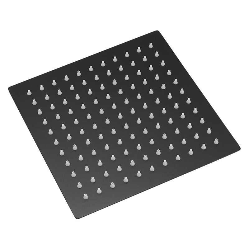 Solid Square Rainfall Shower Head in Black