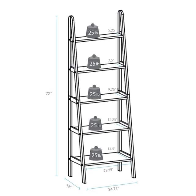 Porch & Den Peterson 5-shelf Ladder Bookcase