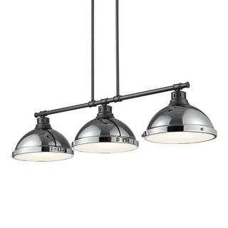 Yep by Golden Lighting Duncan 3-light Island Light in Matte Black and Chrome shade
