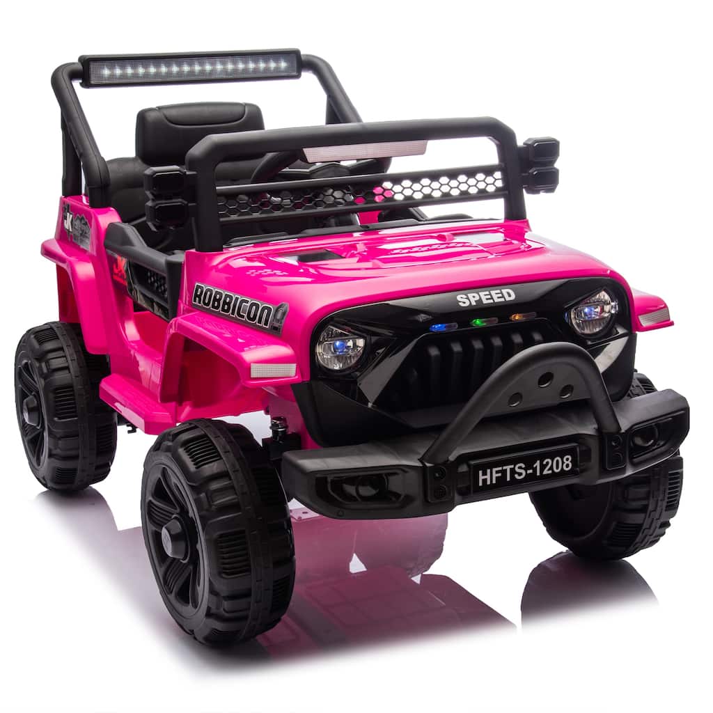 12V Ride-On Truck for Kids with Remote Control, Four-Wheel Suspension, Educational Content, and LED Lights 鈥