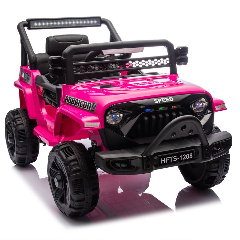 Kids' 12V Ride-On Truck with Early Education, LED Lights, and Music, Perfect Holiday Gift