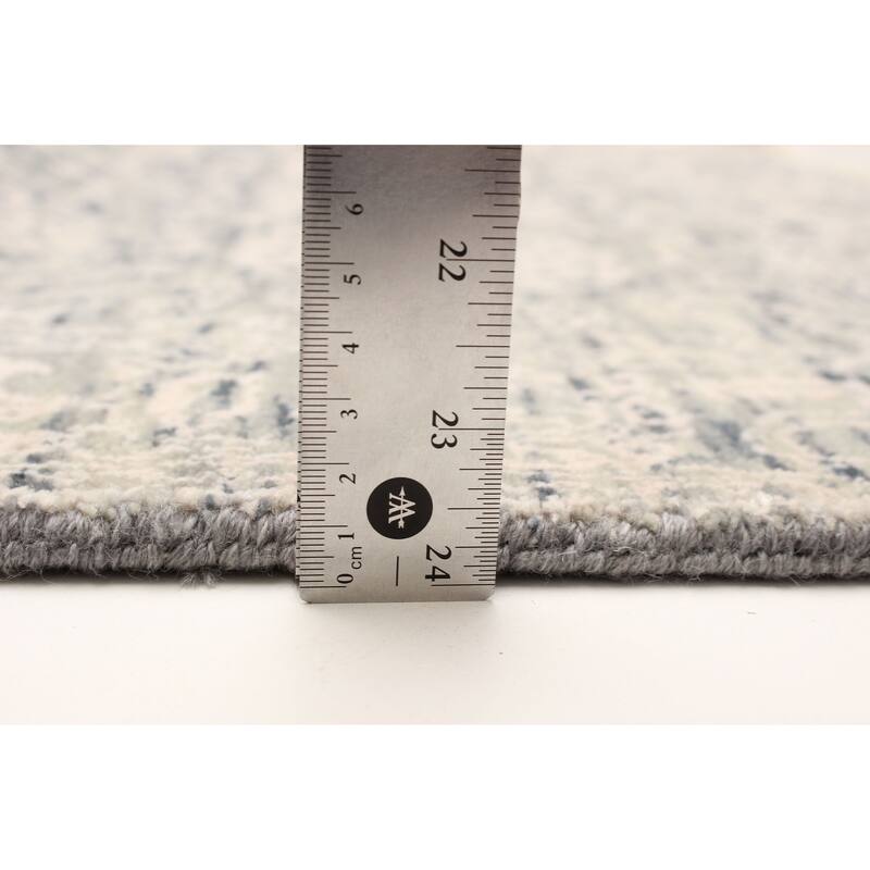 ECARPETGALLERY Hand-knotted Heritage Grey Silk, Wool Rug - 2' 7" x 13' 10"