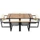preview thumbnail 26 of 34, 7-Piece Outdoor Patio Steel Dining Set with Umbrella Hole and 6 Cushioned Armchairs