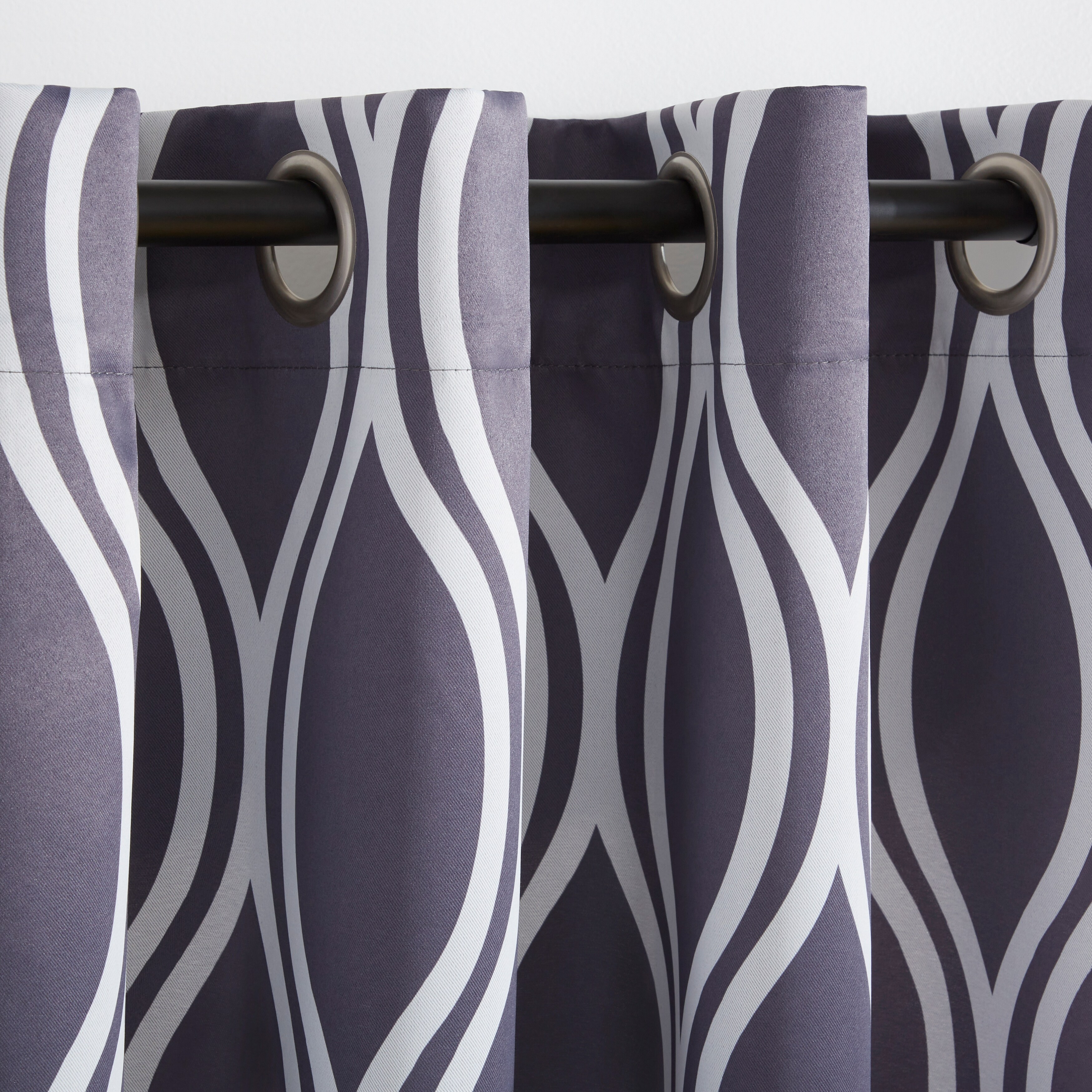 ATI Home Alfie Room Darkening Blackout Grommet Top Curtain-image