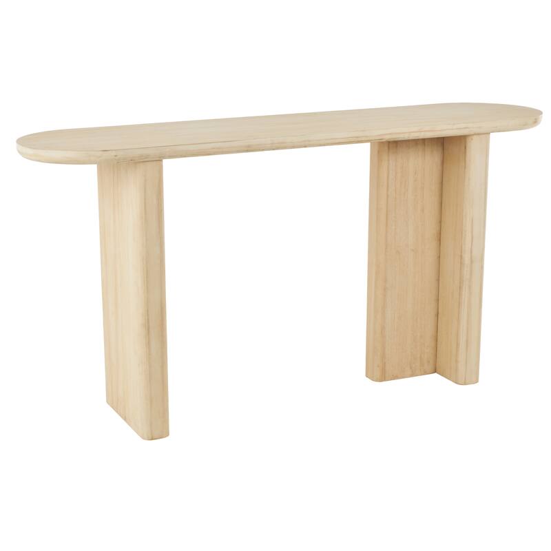 Light Brown Wood Handmade Minimalistic Living Room Console Table