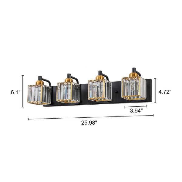 dimension image slide 1 of 6, Modern 3/4/5-lights Crystal Bathroom Light Fixtures