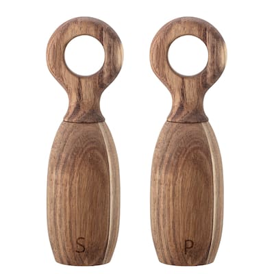 Acacia Wood Salt & Pepper Mills - 2.5"L x 2.5"W x 8.0"H
