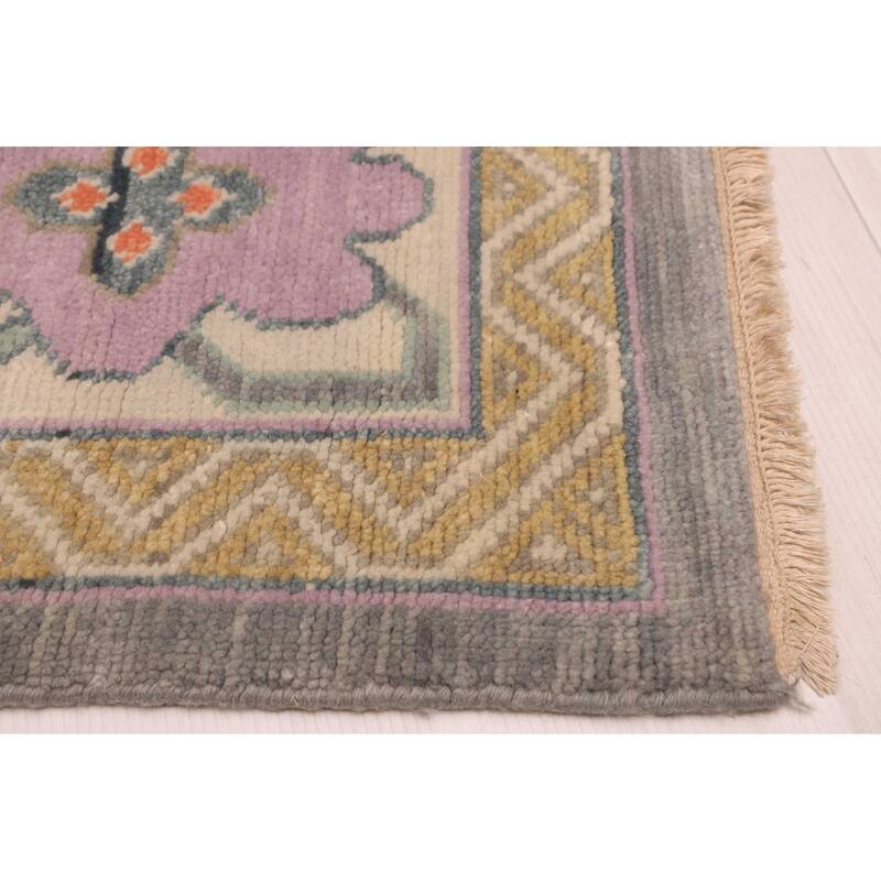 ECARPETGALLERY Hand-knotted Modern Oushak Dark Grey Wool Rug - 9'9 x 13'9