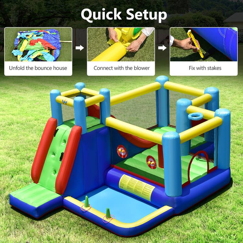 Costway Inflatable Bounce House 8-in-1 Kids Inflatable Slide Bouncer - See Details
