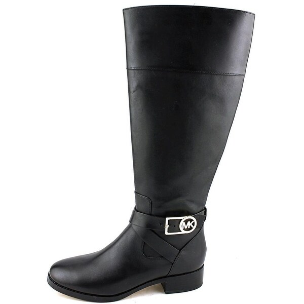 michael kors tall black leather boots