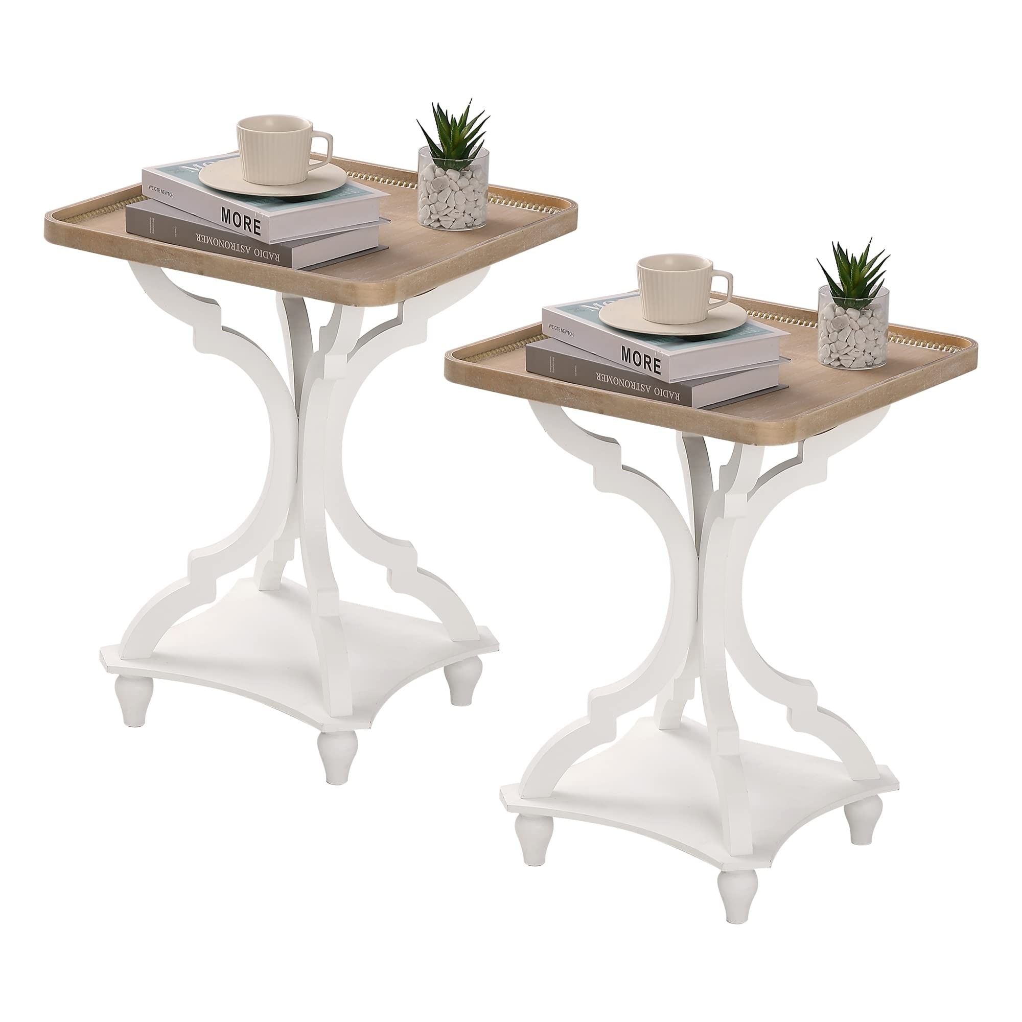 Wnutrees Farmhouse Accent End Table, Rustic Side Table Nightstands for  Living Room Bedroom On Sale 37505951