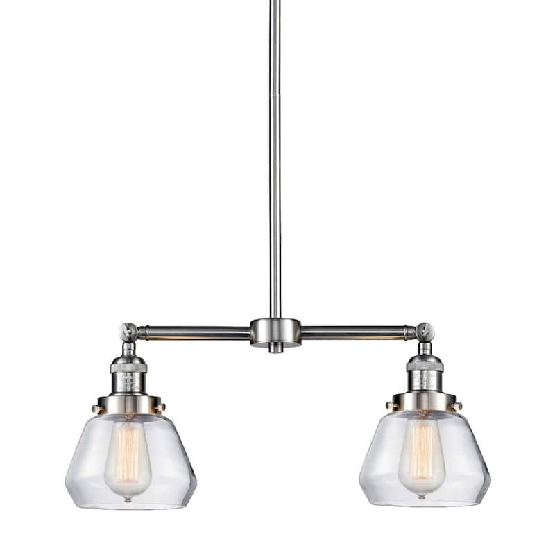Innovations Lighting Fulton 2 Light 21" Wide Linear Chandelier - Brushed Satin Nickel / Clear