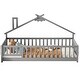 preview thumbnail 7 of 9, Grey Twin Pine House-Shaped Bedside Floor Bed with Guardrails