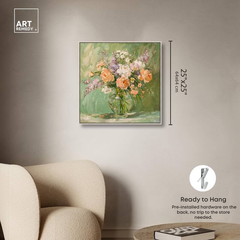 Vase and Greenery Canvas by Art Remedy