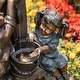 preview thumbnail 6 of 10, Glitzhome 26"H Polyresin Boy Girl LED Sculptural Outdoor Fountain